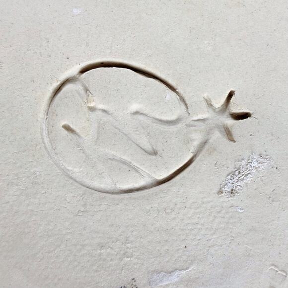 Large Art Pottery Vase Southwest Style MCM Yellow Orange Wood Handles 11” Signed - Picture 9 of 13